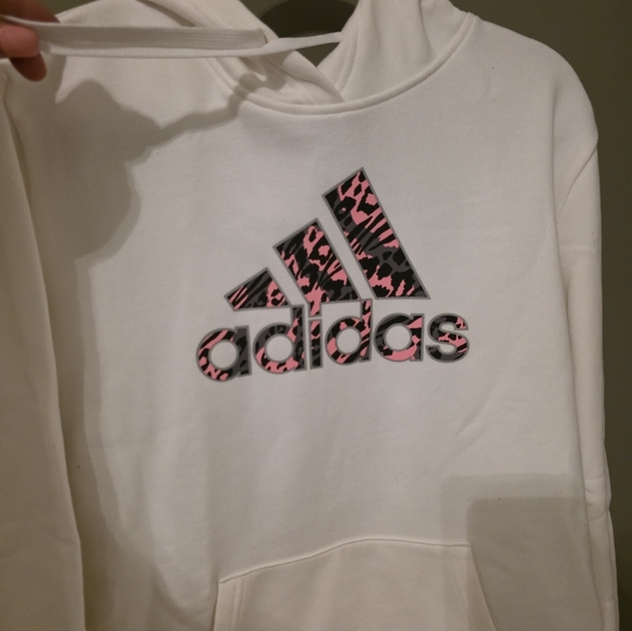 Adidas New White Hoodie Size M Youth 12-14 - Picture 2 of 10